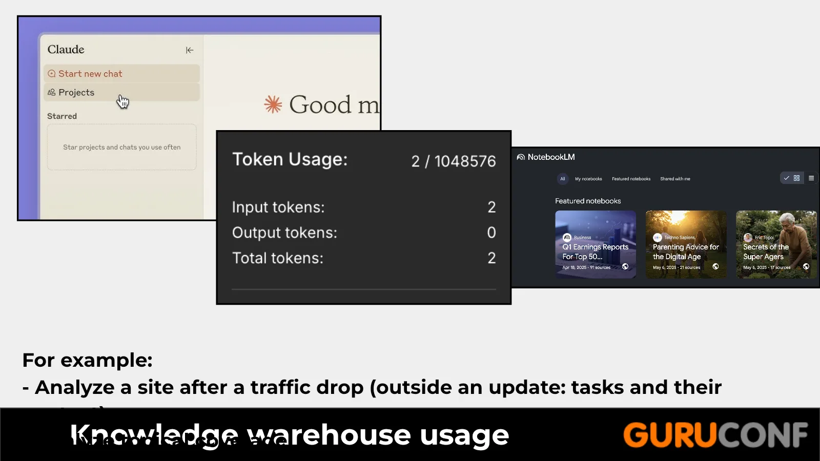 A knowledge-warehouse example for analyzing a traffic drop.