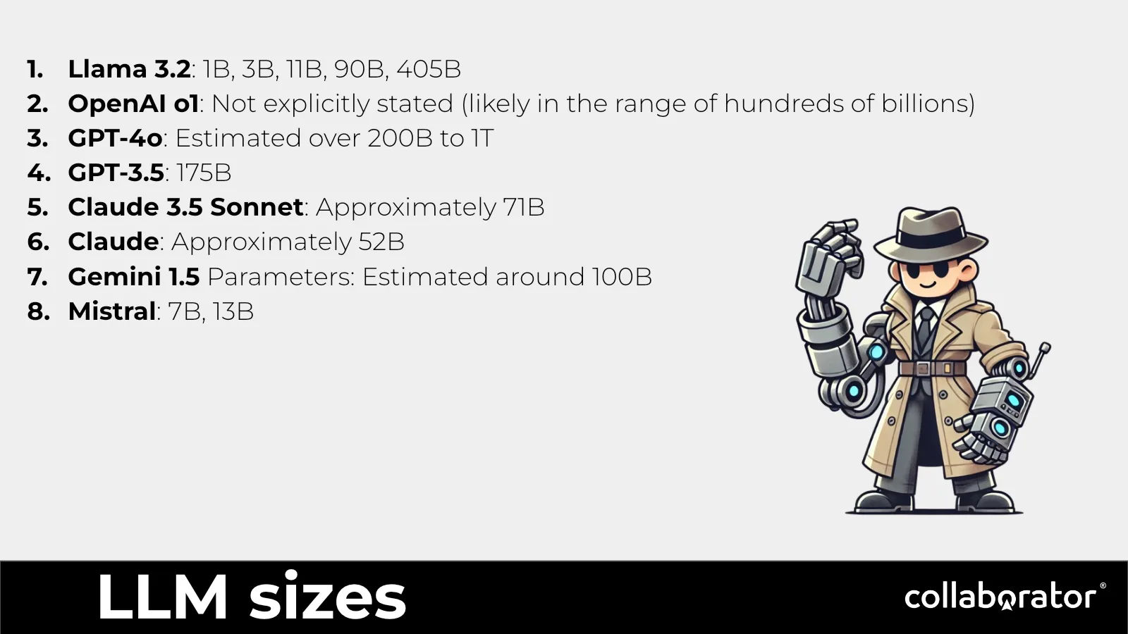Examples of models at different parameter scales.