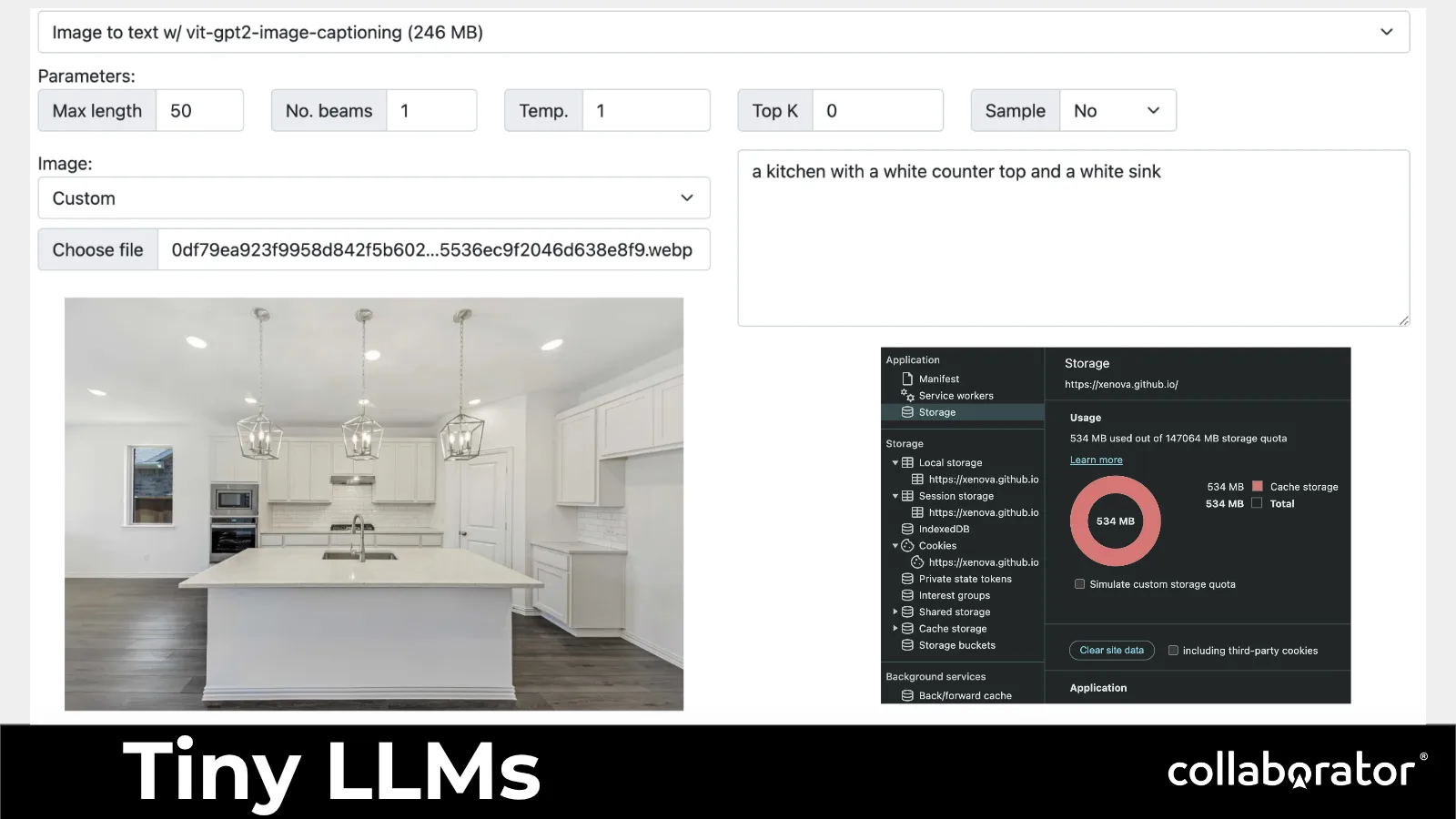 Tiny local models used for image description and named-entity recognition.