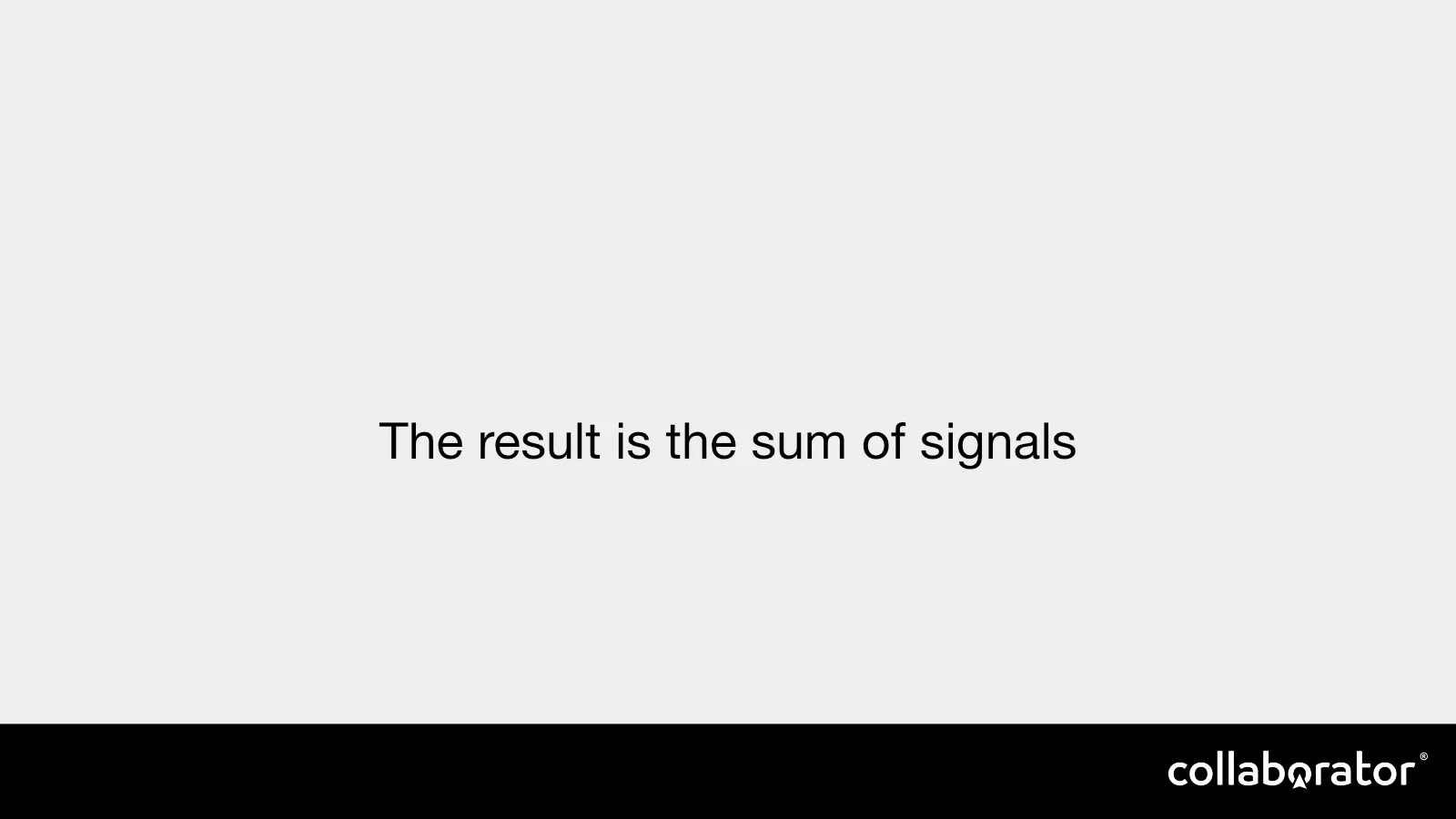 The result as a sum of many signals.