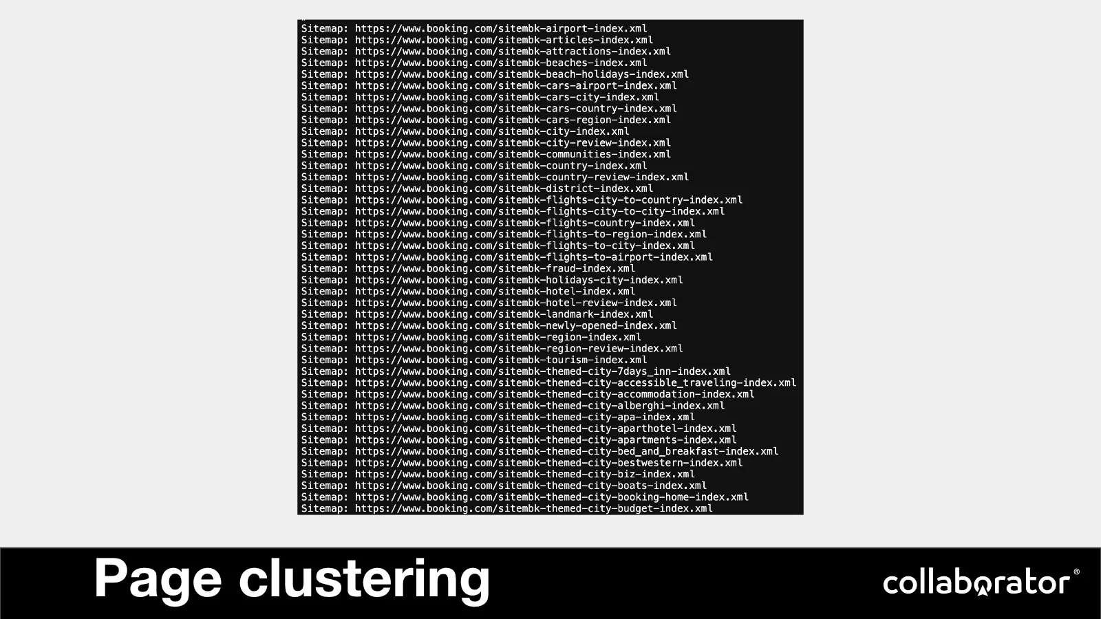 A page-clustering output.