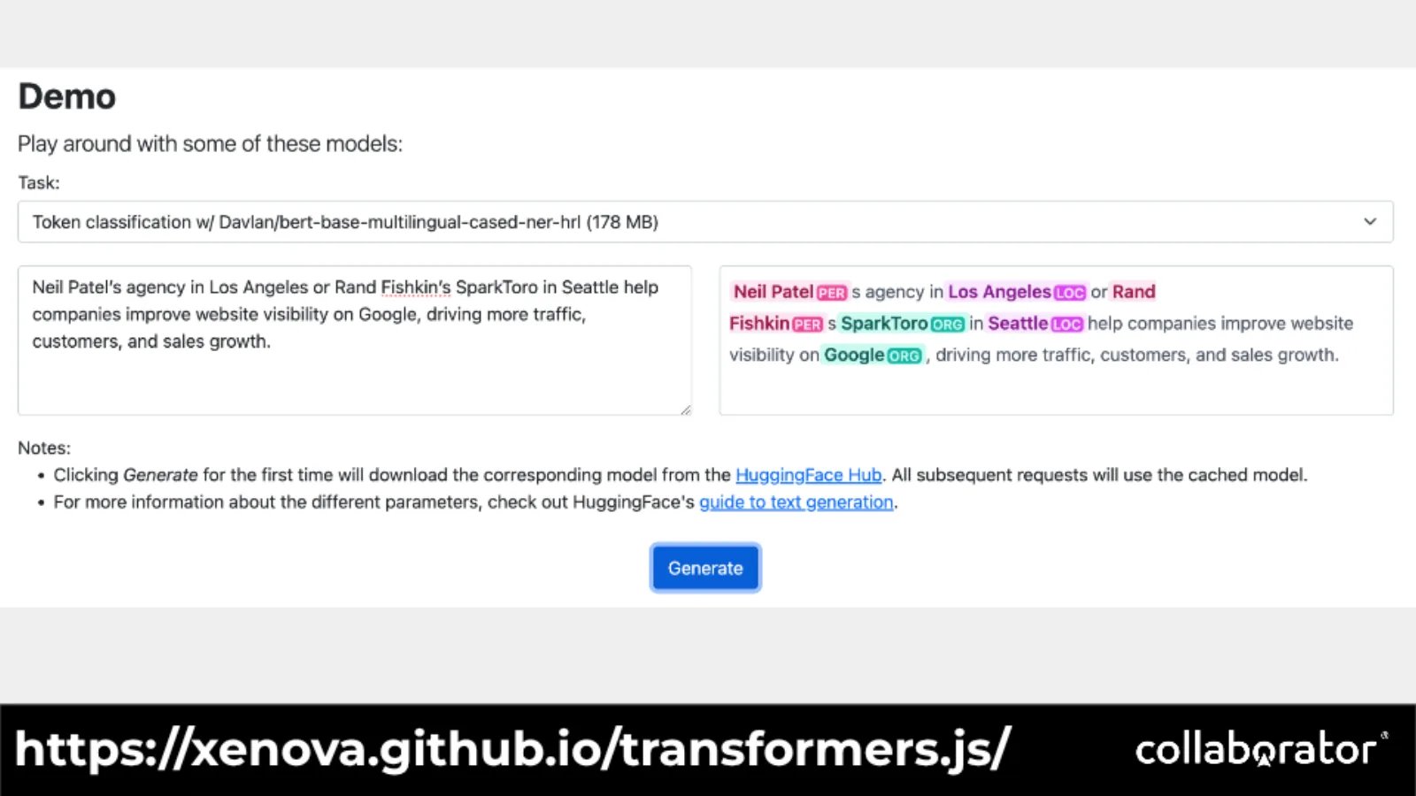 Демонстрація компактної transformer-моделі у браузері.